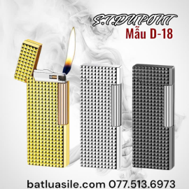 BẬT LỬA DUPONT DÀI VÂN KIM CƯƠNG MẪU D-18 ( XÀI GA )