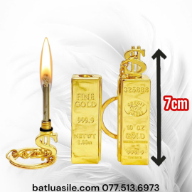 BẬT LỬA MÓC KHOÁ DIÊM XĂNG THỎI VÀNG 999.9 - XÀI XĂNG
