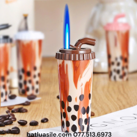 BẬT LỬA KHÒ HÌNH LY TRÀ SỮA TRÂN CHÂU [ XÀI GA ]