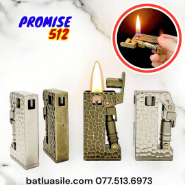 BẬT LỬA XĂNG ĐÁ PROMISE 512 VÂN GÕ BÚA LỬA XOAY 4 CHIỀU - XÀI XĂNG