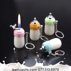 BẬT LỬA MÓC KHÓA HÌNH BÌNH SỮA - XÀI GA