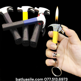 BẬT LỬA MÓC KHÓA HÌNH CÂY BÚA - XÀI GA