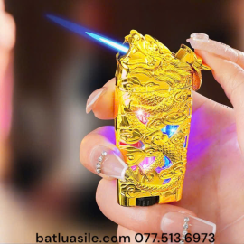 BẬT LỬA KHÒ HÌNH RỒNG NỔI CÓ ĐÈN LASER NHẤP NHÁY ( XÀI GA )