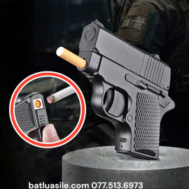 BẬT LỬA HÌNH SÚNG ĐIỆN HỘP THUỐC 2IN1 ĐỰNG ĐƯỢC 4 ĐIẾU THUỐC - XÀI ĐIỆN