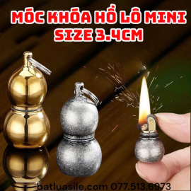 BẬT LỬA XĂNG ĐÁ MÓC KHÓA HỒ LÔ MINI SIZE 3.4CM KIM LOẠI - XÀI XĂNG