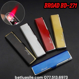 BẬT LỬA KHÒ BROAD BD-271 TRƠN SIÊU MỎNG 0.9CM KIM LOẠI - XÀI GAS
