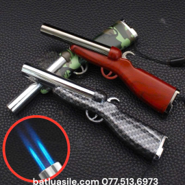BẬT LỬA KHÒ 2 TIA HÌNH CÂY SÚNG KS-54 -KIM LOẠI - XÀI GA