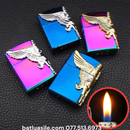 BẬT LỬA ZIPPO TRƠN BÓNG HÌNH CON NGỰA THIÊN THẦN - XÀI GAS