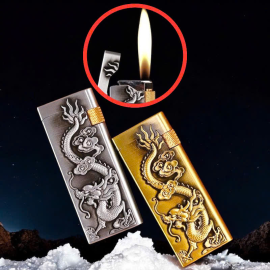 BẬT LỬA PROMISE HÌNH RỒNG KHẮC NỔI KIM LOẠI - XÀI GAS